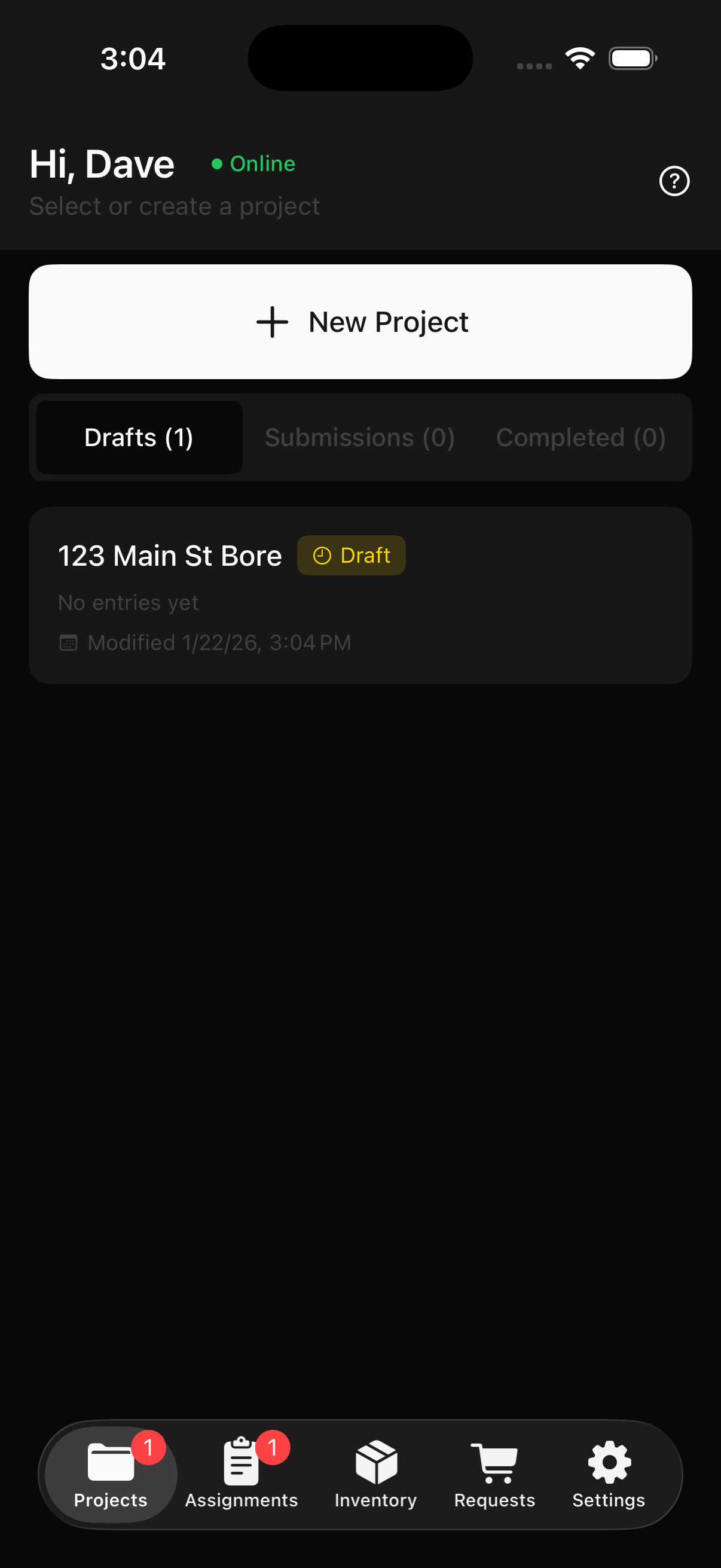 Field Portal projects list