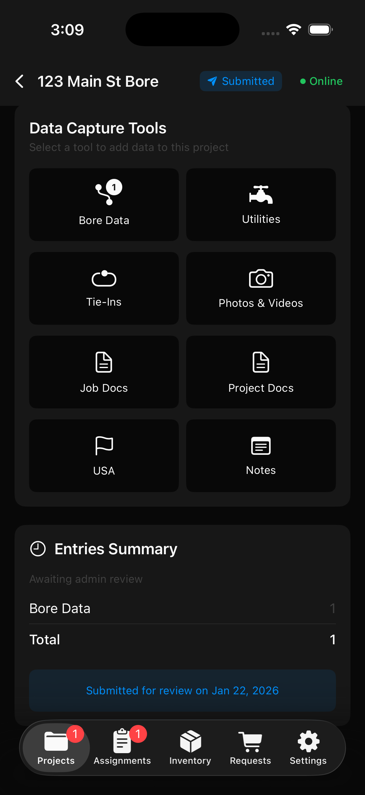 Submitted project awaiting review